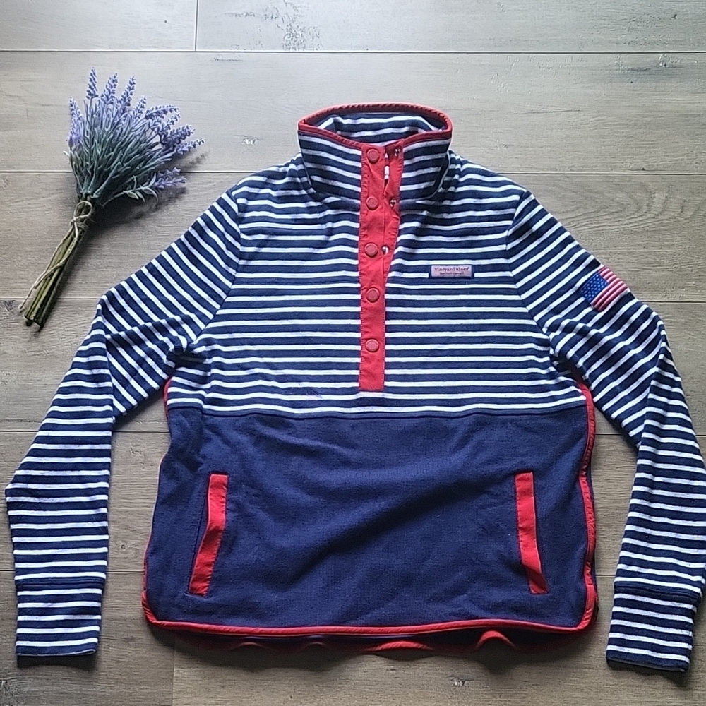 Vineyard Vines Americana Snap-Placket Shep Shirt Pullover size small